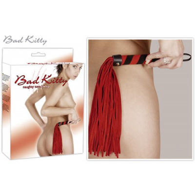 FLOGGER CON IMPUGNATURA IN CAMOSCIO BAD KITTY "WHIP" NERO/ROSSO